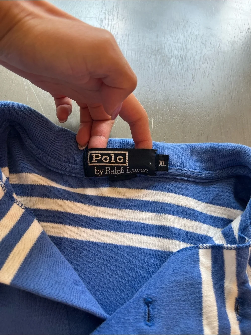 Polo Ralph Lauren Blue & White Striped Polo Shirt